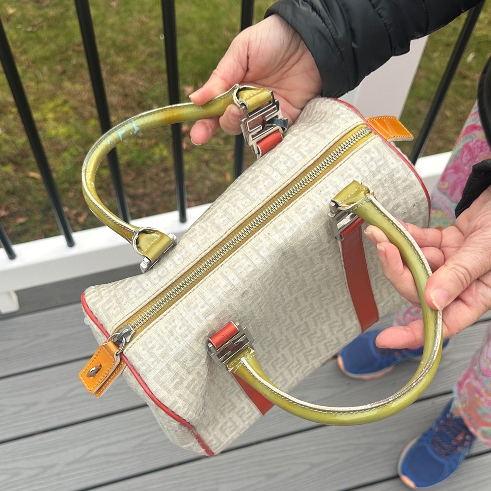 Fendi Sequin-Embellished Zucchino Boston Bag - Picture 12 of 16